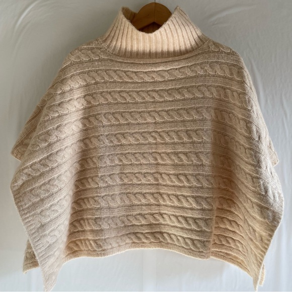 Anthropologie Cropped Knit Poncho Sweater OS - Picture 3 of 8